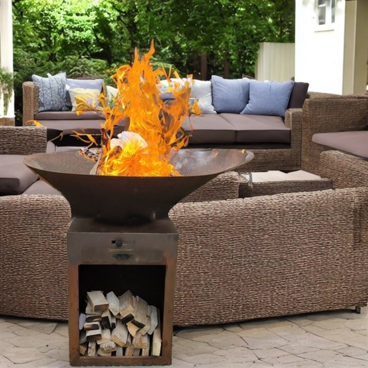 Outdoor Corten Steel European Style Bbq Grill