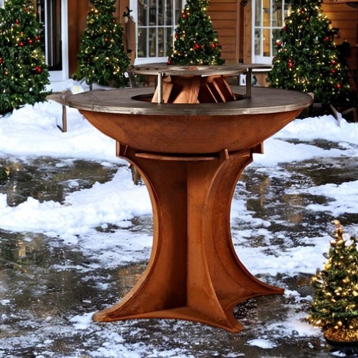 Outdoor Corten Steel European Style Bbq Grill